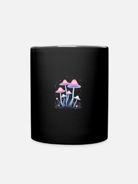 Champignons magiques dans la forêt enchantée - Mug uni - noir