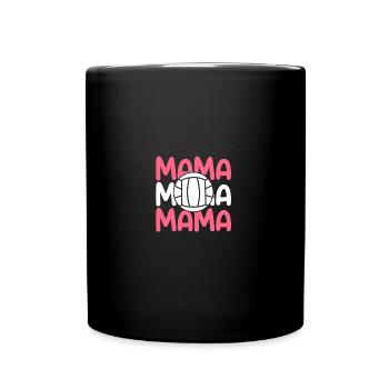 Handballer Mama Mutter Handball - Tasse einfarbig - Schwarz - Vorne