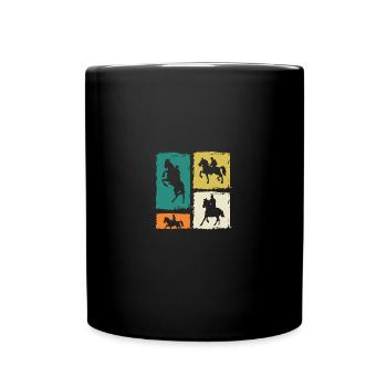 Reiten Pferde - Tasse einfarbig - Schwarz - Vorne