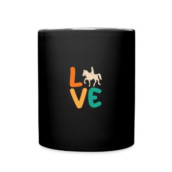 Reiten Pferde - Tasse einfarbig - Schwarz - Vorne