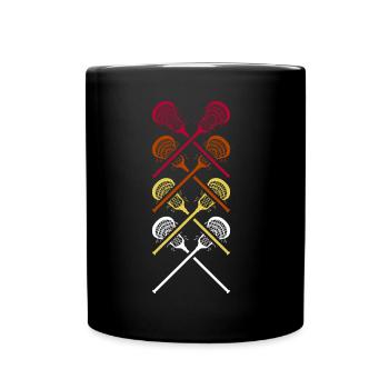 Lacrosse Retro Lacrosse Racket Lacrosse Player - Full Colour Mug - black - Front