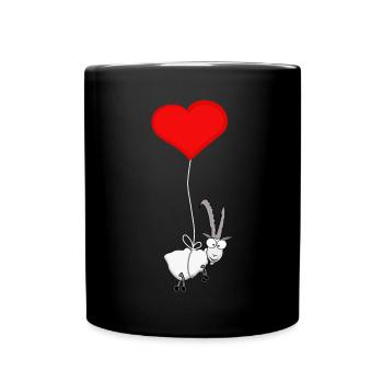 Capricorn with hearts - Full Colour Mug - black - Front