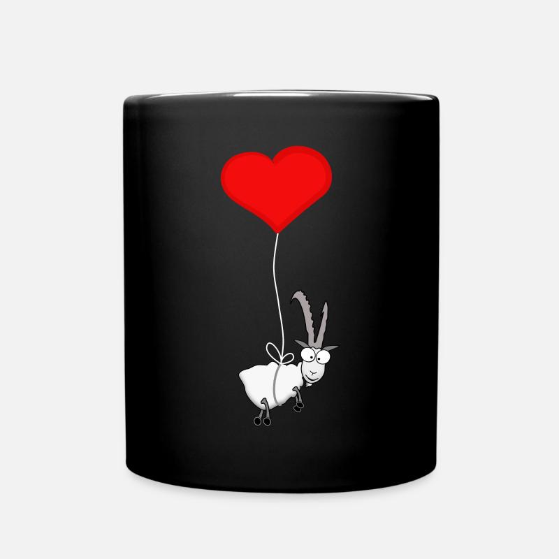 Steinbock mit Herzchen - Tasse einfarbig - Schwarz