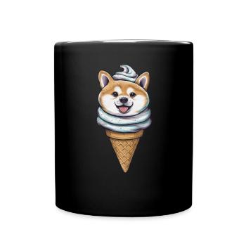 Shiba Inu drôle comme glace gaufrée - Mug uni - noir - Devant