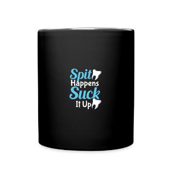 Zahnarzthelfer Zahnarzthelferin Zahnarzt Zahn - Tasse einfarbig - Schwarz - Vorne