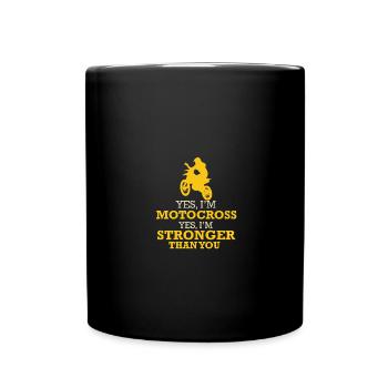 Motocross Motorrad Biker Motorsport Motorradfahrer - Tasse einfarbig - Schwarz - Vorne