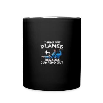 Fallschirmspringen Base Jumping Extremsport - Tasse einfarbig - Schwarz - Vorne