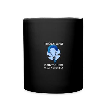 Fallschirmspringen Skydiving Base Jumping sport - Tasse einfarbig - Schwarz - Vorne