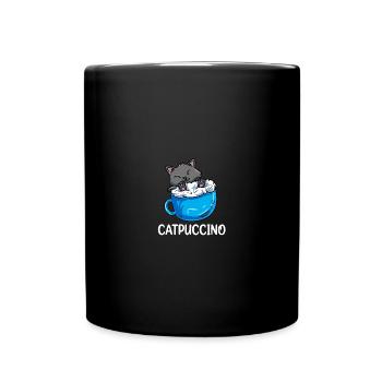 Catpuccino Kawaii Katze Kaffee Anime Otaku - Tasse einfarbig - Schwarz - Vorne