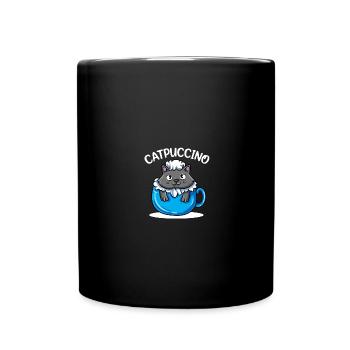 Catpuccino Kawaii Katze Kaffee Anime Otaku - Tasse einfarbig - Schwarz - Vorne
