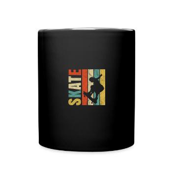 Skater Vintage Skateboard Longboard Halfpipe - Tasse einfarbig - Schwarz - Vorne
