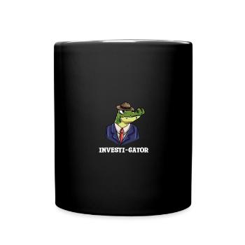 Investi-Gator Alligator Krokodil Raubtier Reptil - Tasse einfarbig - Schwarz - Vorne