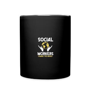 Sozialarbeiter Social Worker Beruf Sozialpädagoge - Tasse einfarbig - Schwarz - Vorne