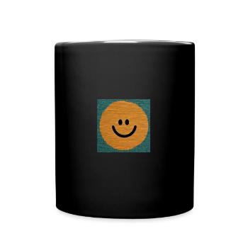Happy Face makes Happy Life - Tasse einfarbig - Schwarz - Vorne