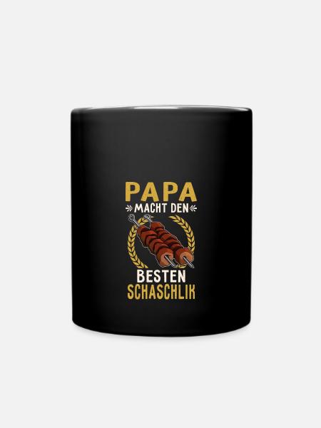 Papa macht den besten Schaschlik Russland Fleisch - Tasse einfarbig - Schwarz