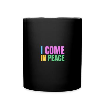 I come in peace im peace couples - Tasse einfarbig - Schwarz - Vorne