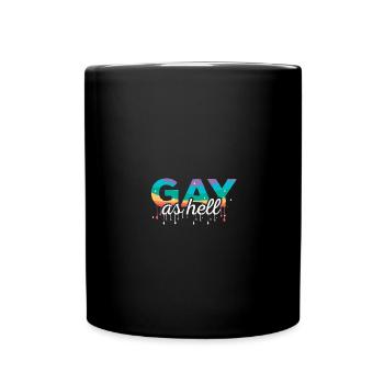 Schwule LGBT Pride Gay Rainbow Flag - Tasse einfarbig - Schwarz - Vorne