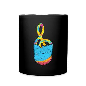 Music Violin Clef Chest Pocket Clef - Full Colour Mug - black - Front