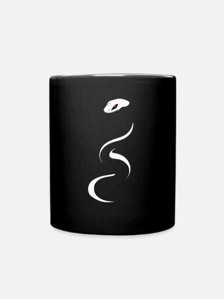 White Snake Icon - Full Colour Mug - black