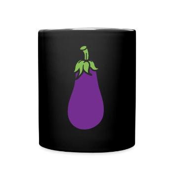 Aubergine - Mug uni - noir - Devant