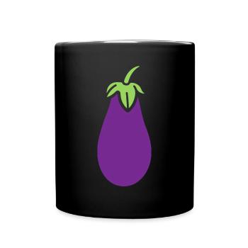 Aubergine - Mug uni - noir - Devant