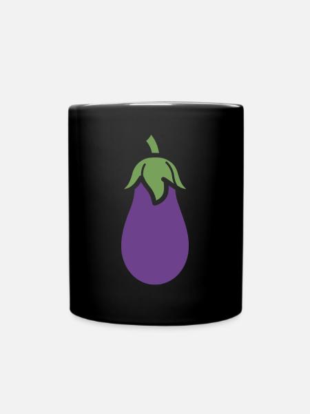 Aubergine - Tasse einfarbig - Schwarz