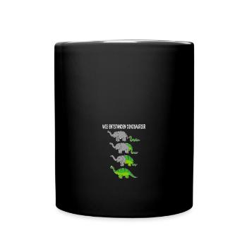 Wie entstanden Dinosaurier - Lustiges Meme - Tasse einfarbig - Schwarz - Vorne