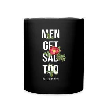 japanese style Men get sad too - Full Colour Mug - black - Front