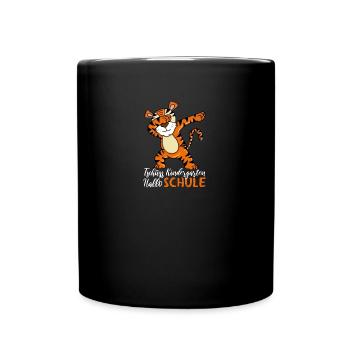 Einschulung T-Shirt Tiger - Tasse einfarbig - Schwarz - Vorne