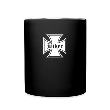 Iron Cross Biker Iron Cross Motorcyclist - Full Colour Mug - black - Front