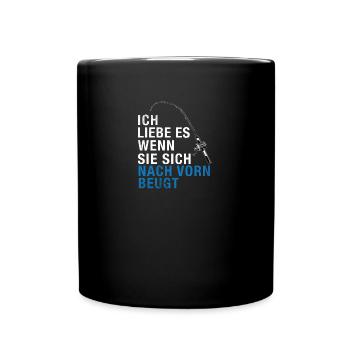 angeln liebe es wenn sie sich nach vorne beugt - Tasse einfarbig - Schwarz - Vorne