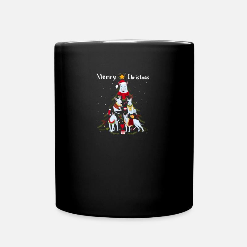 Bullterrier Weihnachtsbaum Hund Weihnachten - Tasse einfarbig - Schwarz