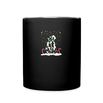 Laisse la neige | Noël | Canne en bonbon mignon bonhomme de neige - Mug uni - noir - Devant