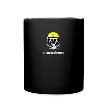 IFA Szene Ostwürttemberg Motorrad Helm Totenkopf - Tasse einfarbig - Schwarz - Vorne