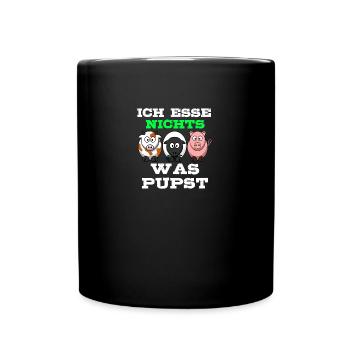 Vegetarier Vegetarierin vegetarisch fleischlos - Tasse einfarbig - Schwarz - Vorne