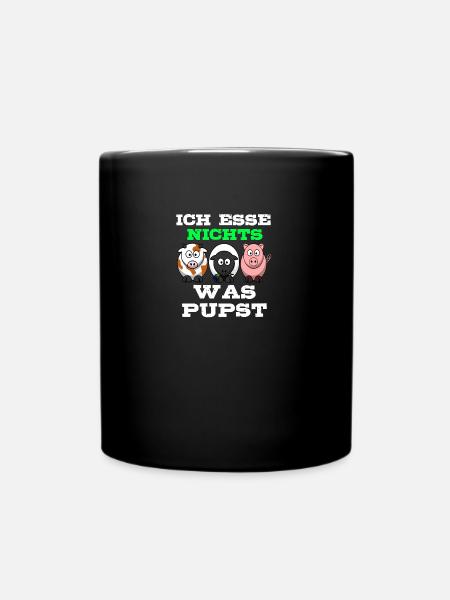 Vegetarier Vegetarierin vegetarisch fleischlos - Tasse einfarbig - Schwarz