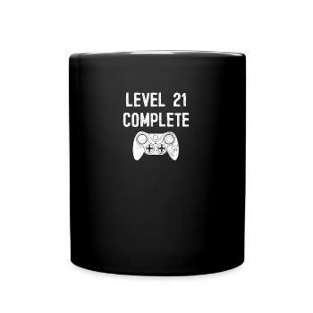 Level 21 Complete 21 birthday gift 21 years - Full Colour Mug - black - Front