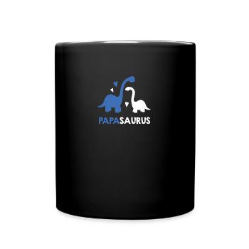 Papasaurus Geschenk für Vater Geburtstag Geschenki - Tasse einfarbig - Schwarz - Vorne