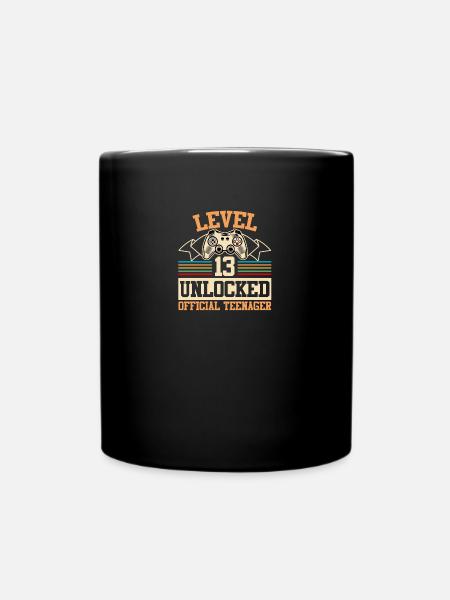 Level 13 Unlocked Official Teenager - Tasse einfarbig - Schwarz
