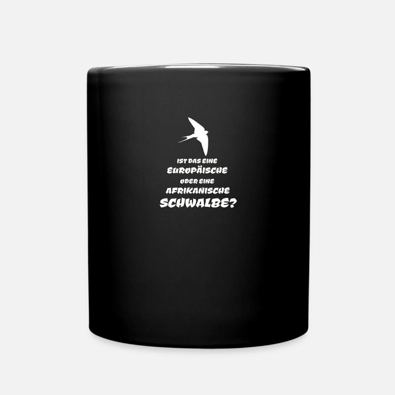 Schwalbe Ritter Kokosnuß Geschenk Herren Damen - Tasse einfarbig - Schwarz