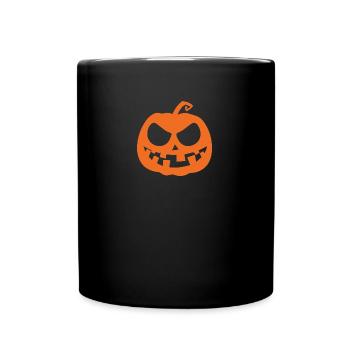 Citrouille d'Halloween effrayante - Mug uni - noir - Devant