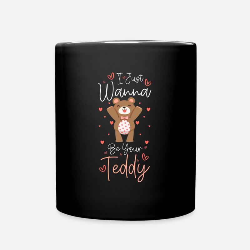 Ours Bébé Famille Peluche - Mug uni - noir