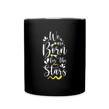 Stern Wunsch Teleskop Astronaut - Tasse einfarbig - Schwarz - Vorne