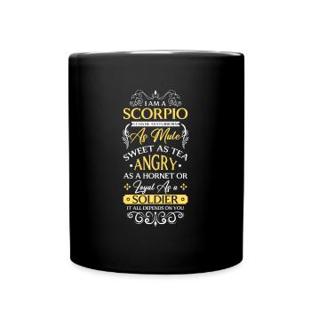 Scorpio Zodiac Sign Constellation November - Full Colour Mug - black - Front