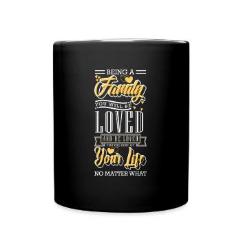 Cher membre de la famille Armoiries de la famille à la maison - Mug uni - noir - Devant