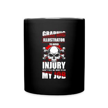 Illustrateur Designer Dessinateur - Mug uni - noir - Devant