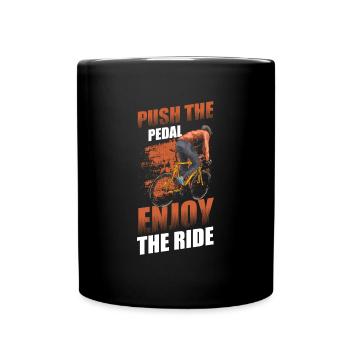 Fahrrad Radfahren Bike Radtour - Tasse einfarbig - Schwarz - Vorne