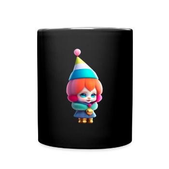 Anime Fille Manga Poupée Carnaval Clown - Mug uni - noir - Devant