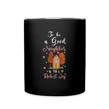 Nachbarn Anwohner Wohnung - Tasse einfarbig - Schwarz - Vorne
