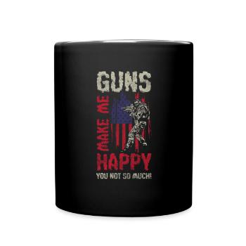 Gun Lover Violence Shot Assault Rifle - Full Colour Mug - black - Front